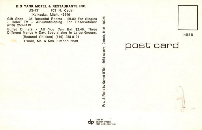 Rodeway Inn (Big Yank Motel & Restaurant) - Vintage Post Card